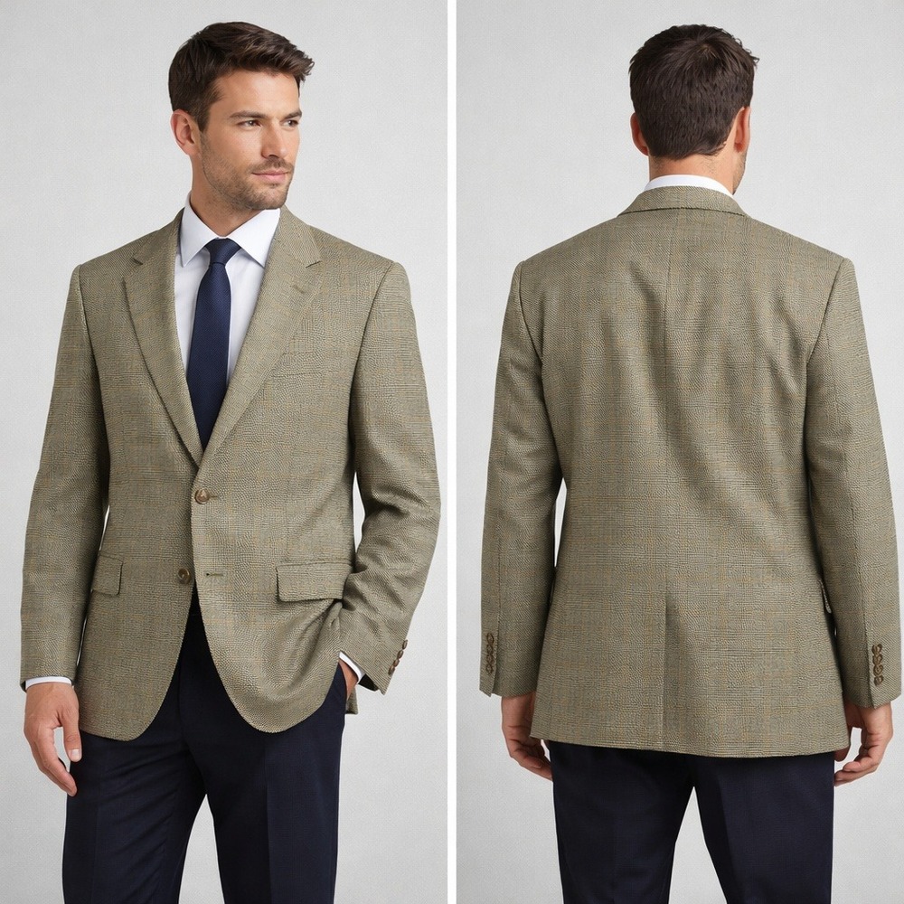 Chaps Ralph Lauren Wool‎ Sport Coat Gun Club Check Blazer Men's 44R